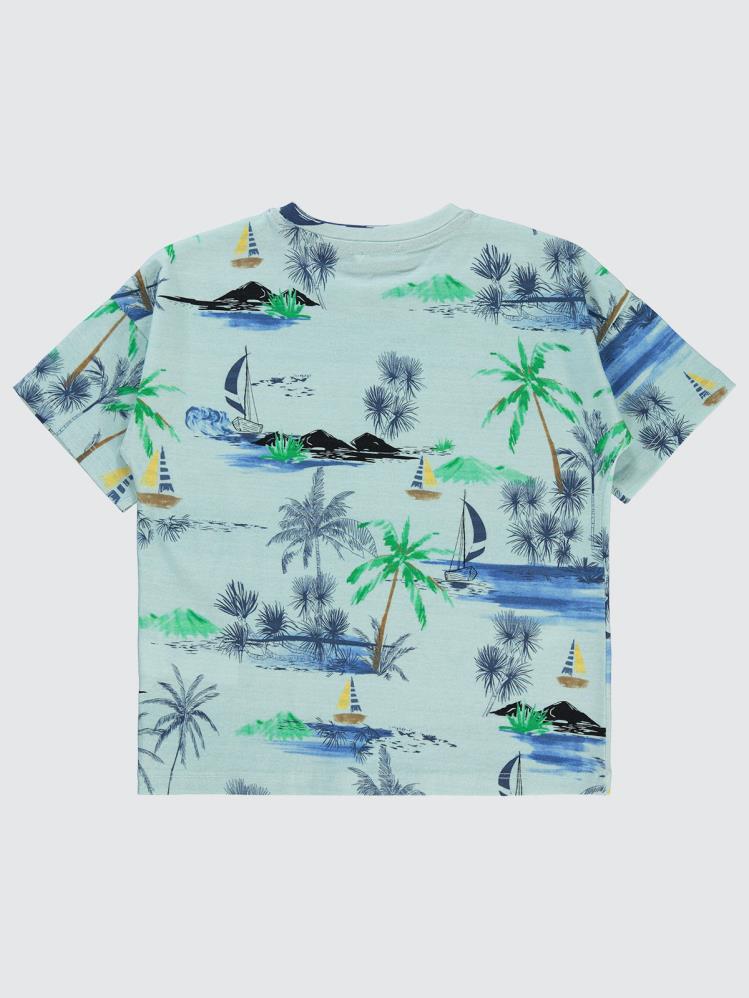 Civil Boys Yelkenli Baskılı 6-9 Yaş Tişört - Yeşil