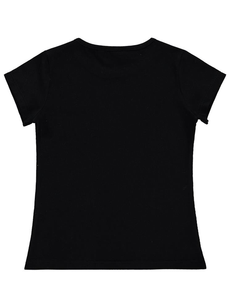 Civil Girls Enjoy Baskılı 2-5 Yaş Tişört - Siyah