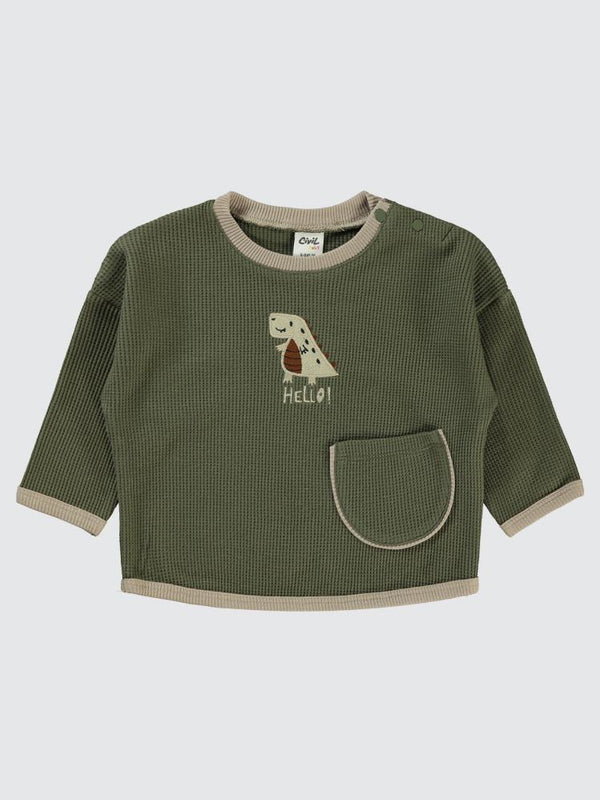 Civil Baby Hello Dinazor 6-18 Ay Sweatshirt - Haki