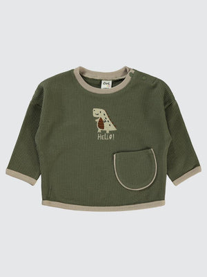 Civil Baby Hello Dinazor 6-18 Ay Sweatshirt - Haki