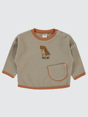 Civil Baby Hello Dinazor 6-18 Ay Sweatshirt - Bej