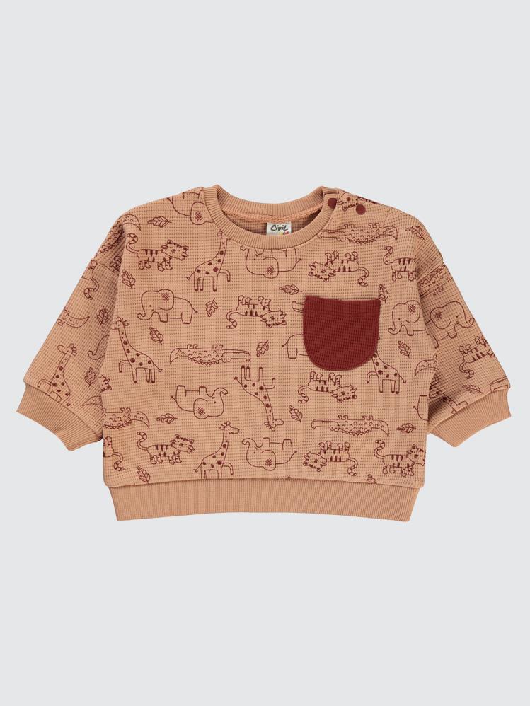 Civil Baby Funny Safari 6-18 Ay Sweatshirt - Kahverengi