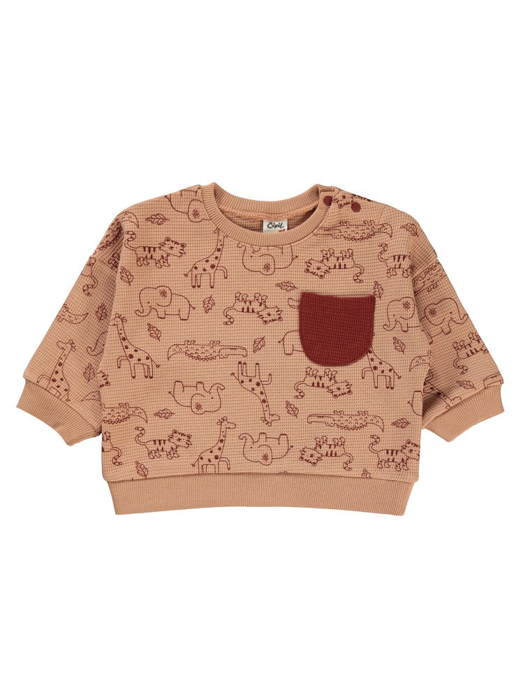 Civil Baby Funny Safari 6-18 Ay Sweatshirt - Kahverengi