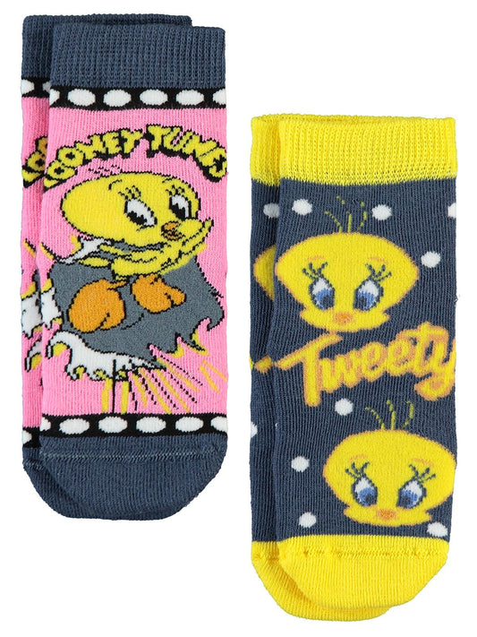 Tweety Havlu 2'li Kız Soket Çorap | Havlu | Okul Kreş ve Günlük Kullanım