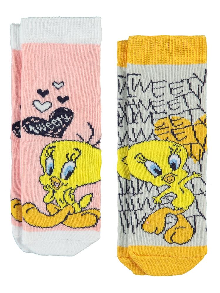 Tweety 2'li 2-12 Yaş Kız Soket Çorap