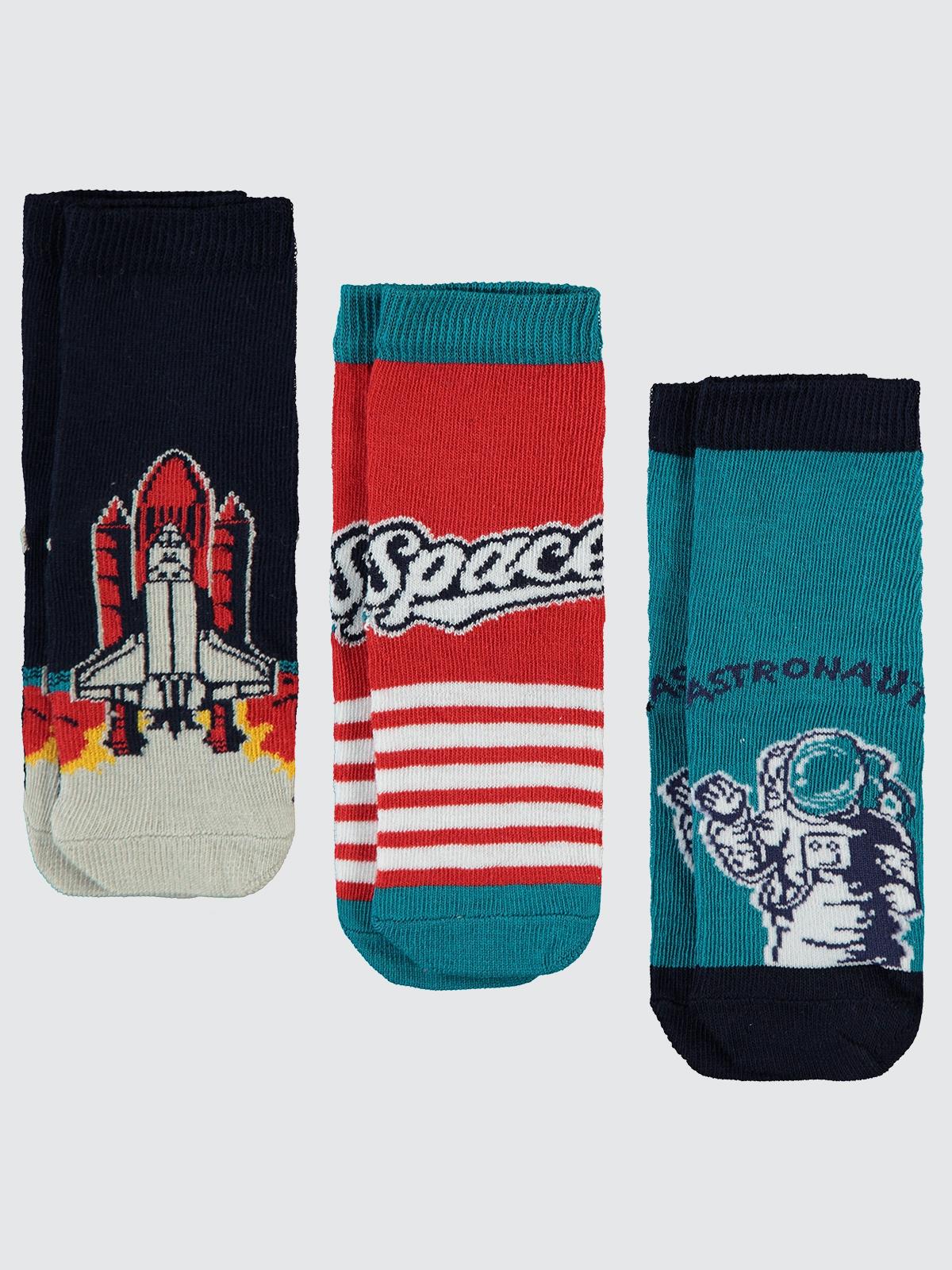 Civil Boys Space 3'lü 2-12 Yaş Erkek Soket Çorap
