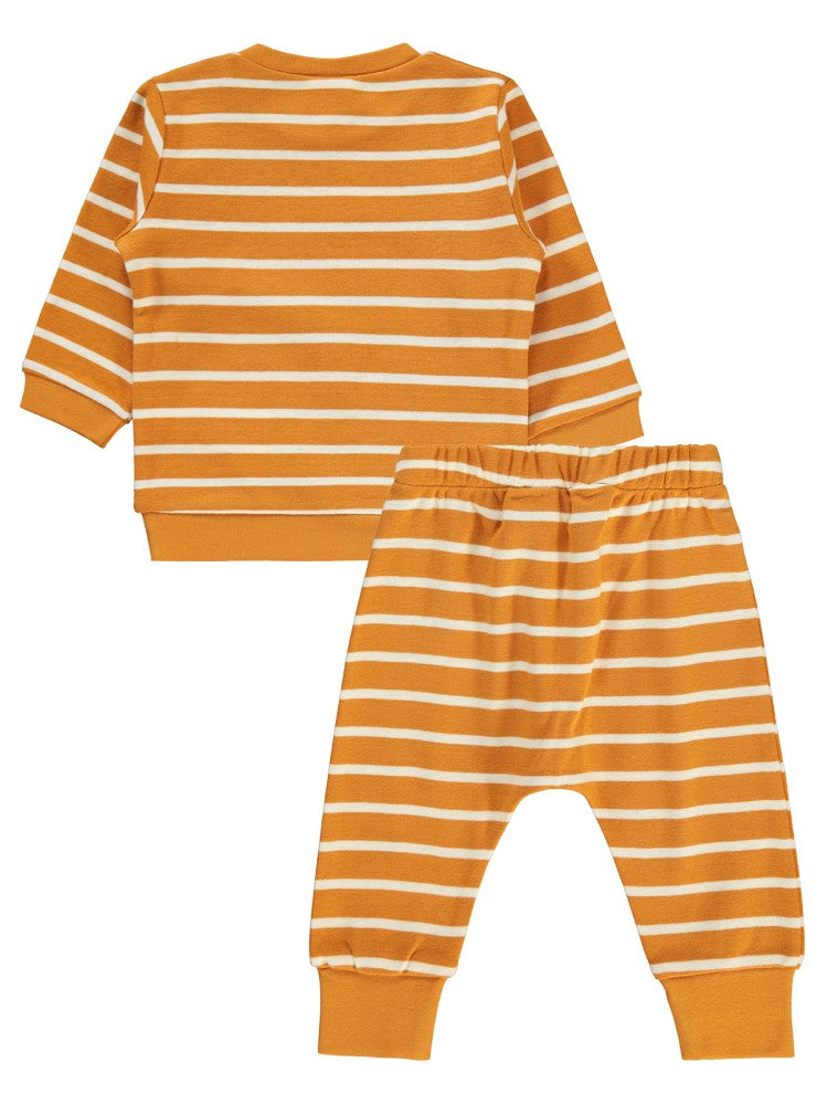 Civil Baby Çizgili 6-18 Ay Takım - Hardal
