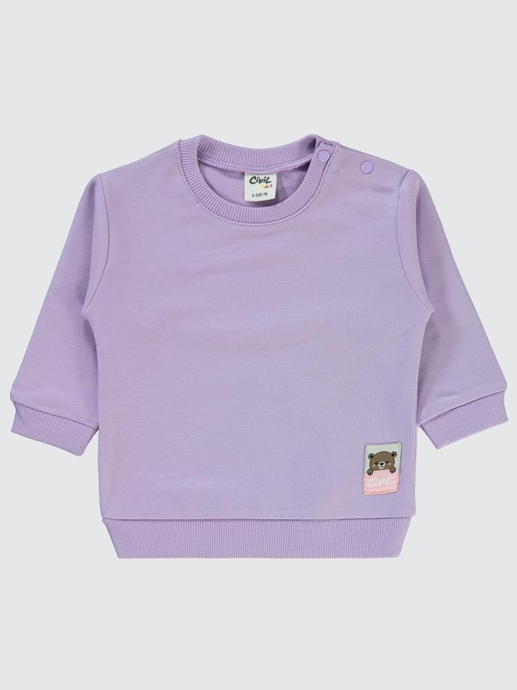 Civil Baby Basic Arma Etiketli 6-18 Ay Sweatshirt - Lila