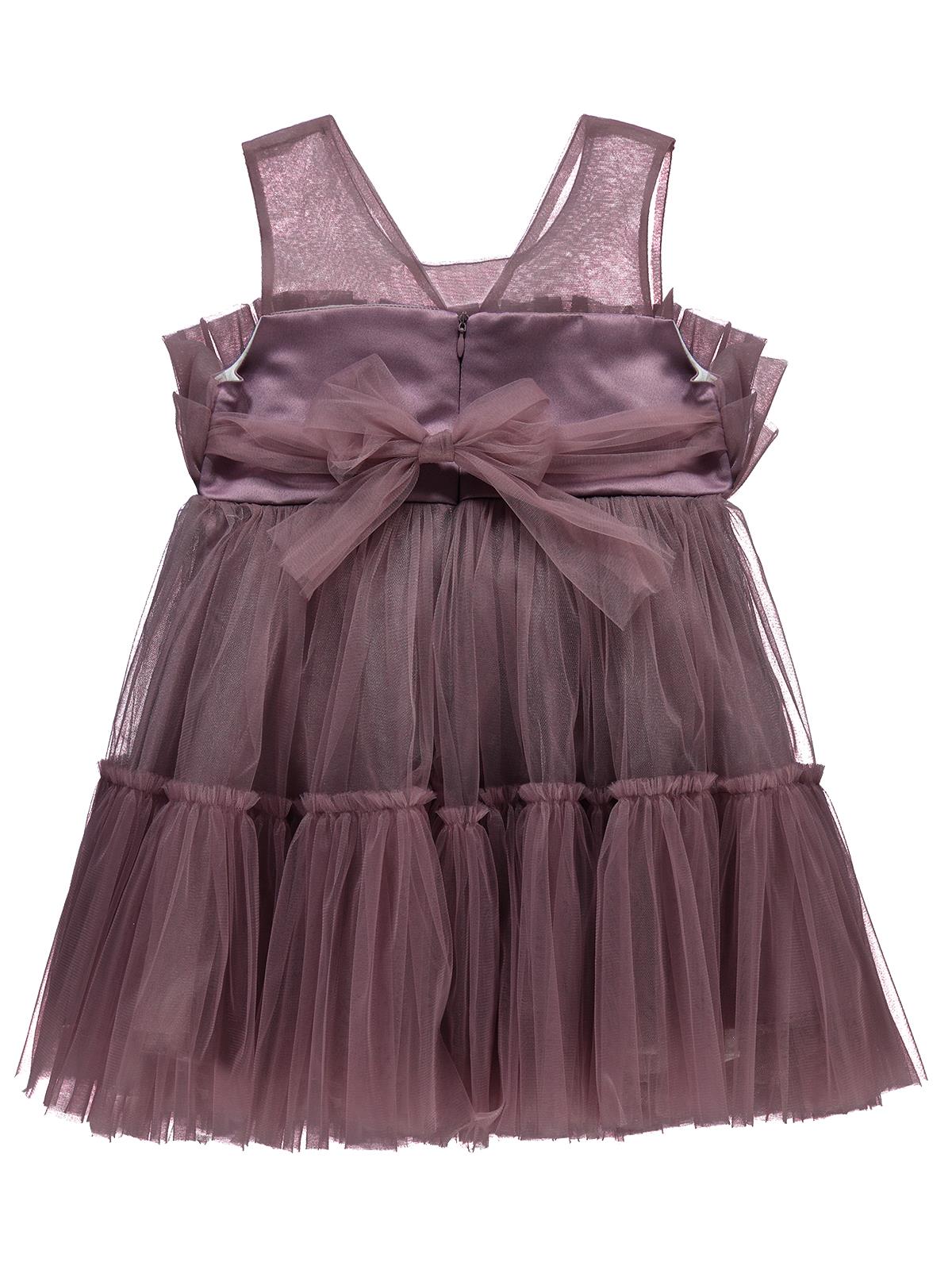 Civil Girls Beli Çiçekli 6-9 Yaş Abiye - Lila