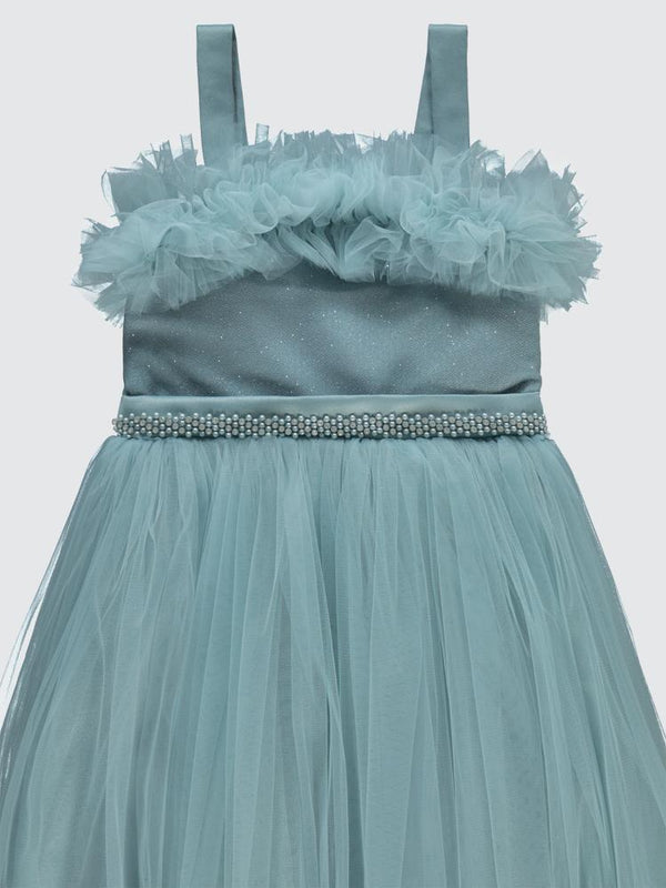 Civil Girls Omuz Askılı 6-9 Yaş Abiye - Mavi