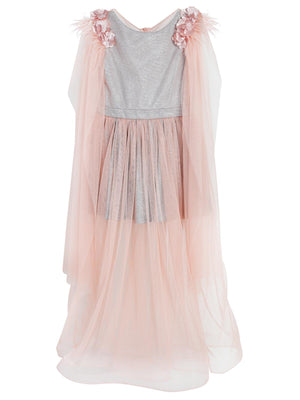 Civil Girls Şal Kollu 6-14 Yaş Abiye - Pudra