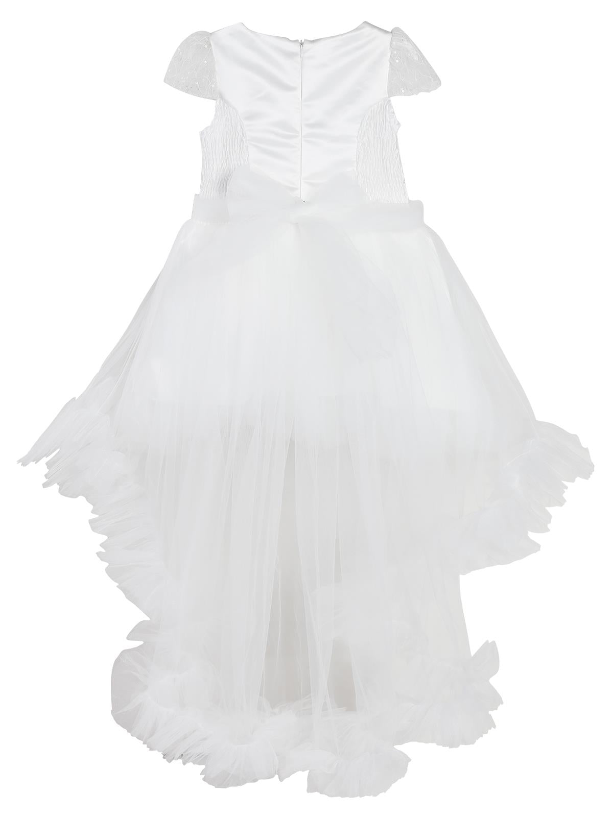 Civil Girls Robası Tüylü Kuyruklu 6-14 Yaş Abiye - Beyaz