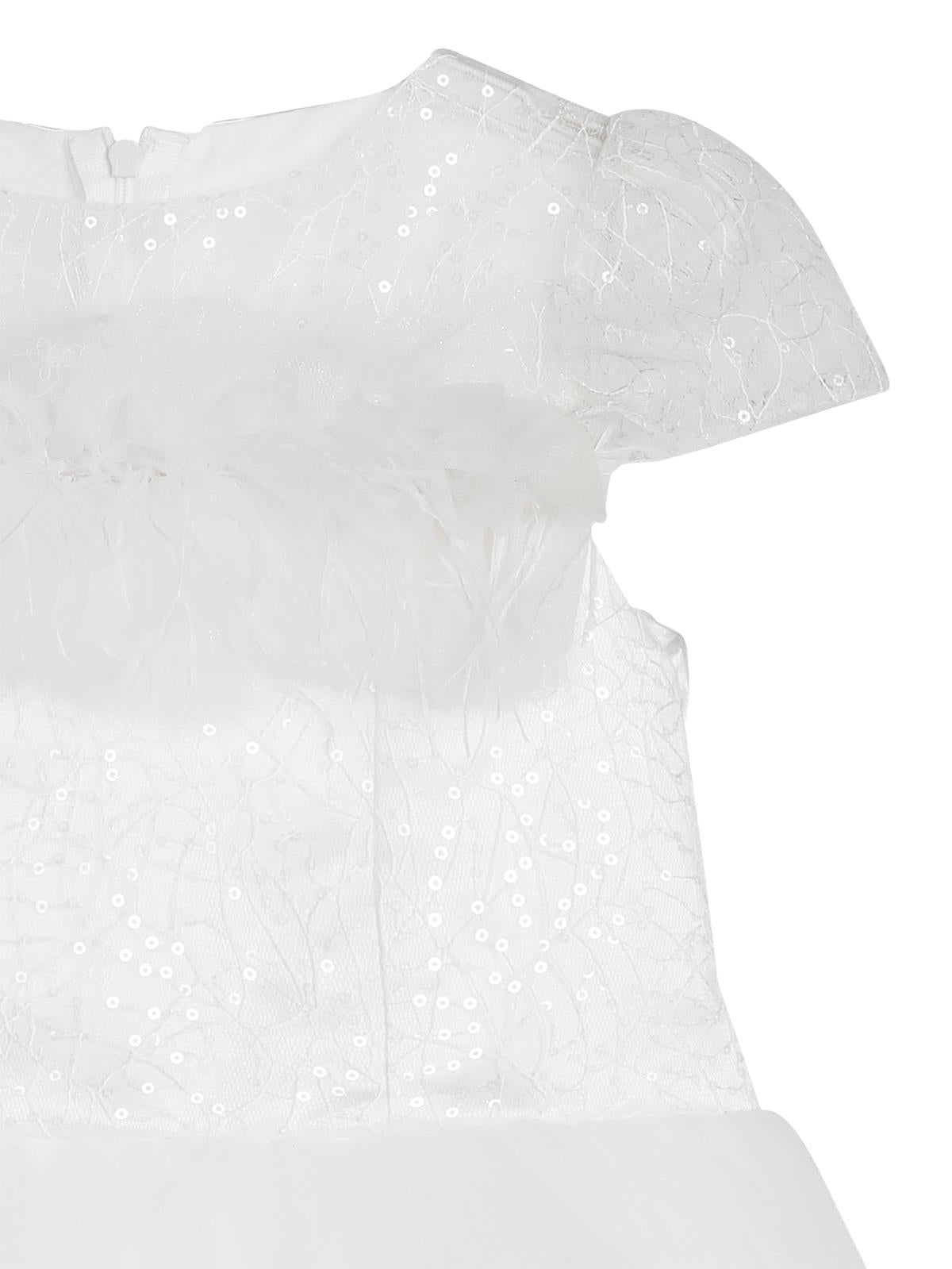 Civil Girls Robası Tüylü Kuyruklu 6-14 Yaş Abiye - Beyaz