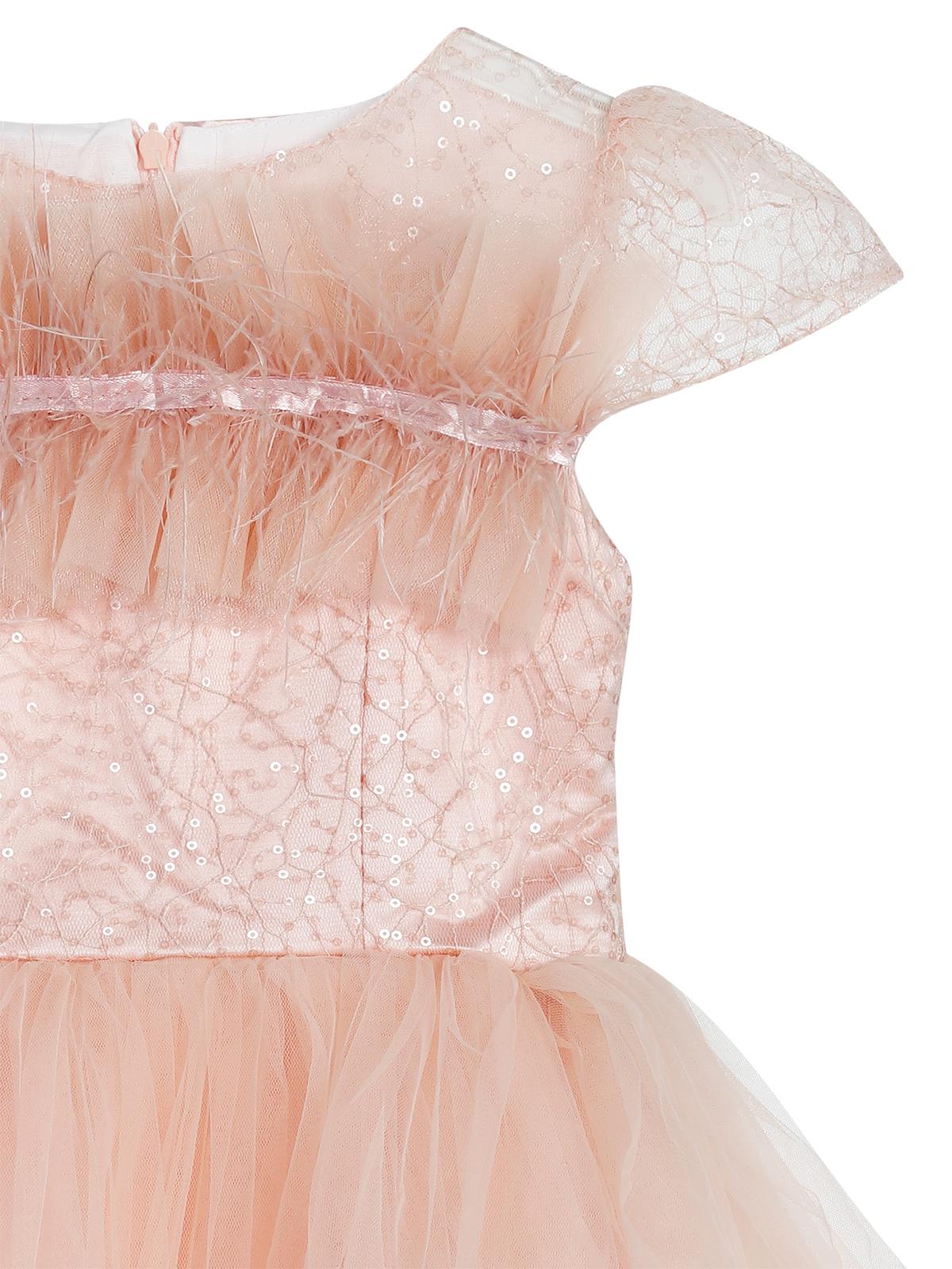 Civil Girls Robası Tüylü Kuyruklu 6-14 Yaş Abiye - Pudra