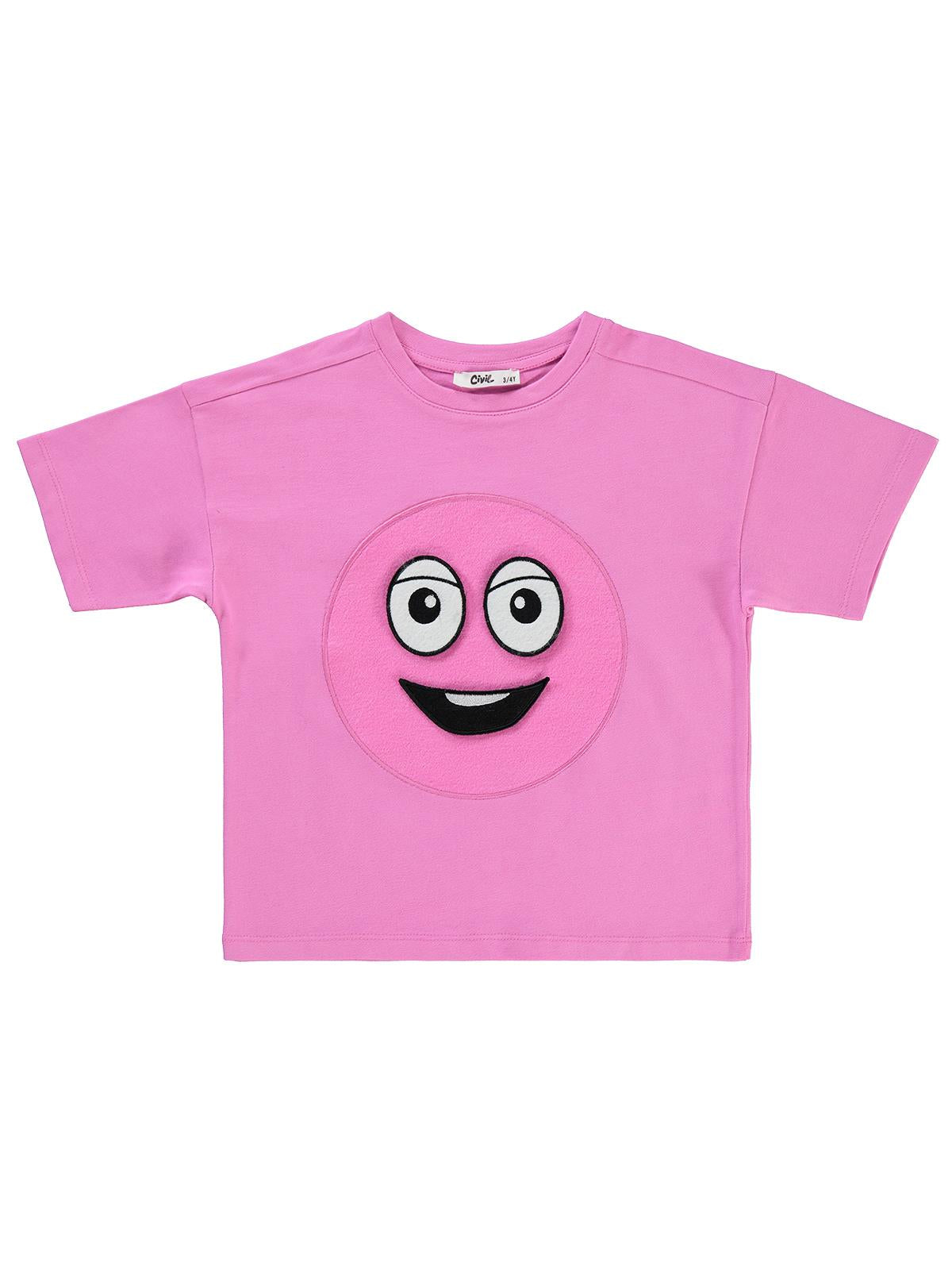 Civil Düz 3-9 Yaş Tişört - Pembe