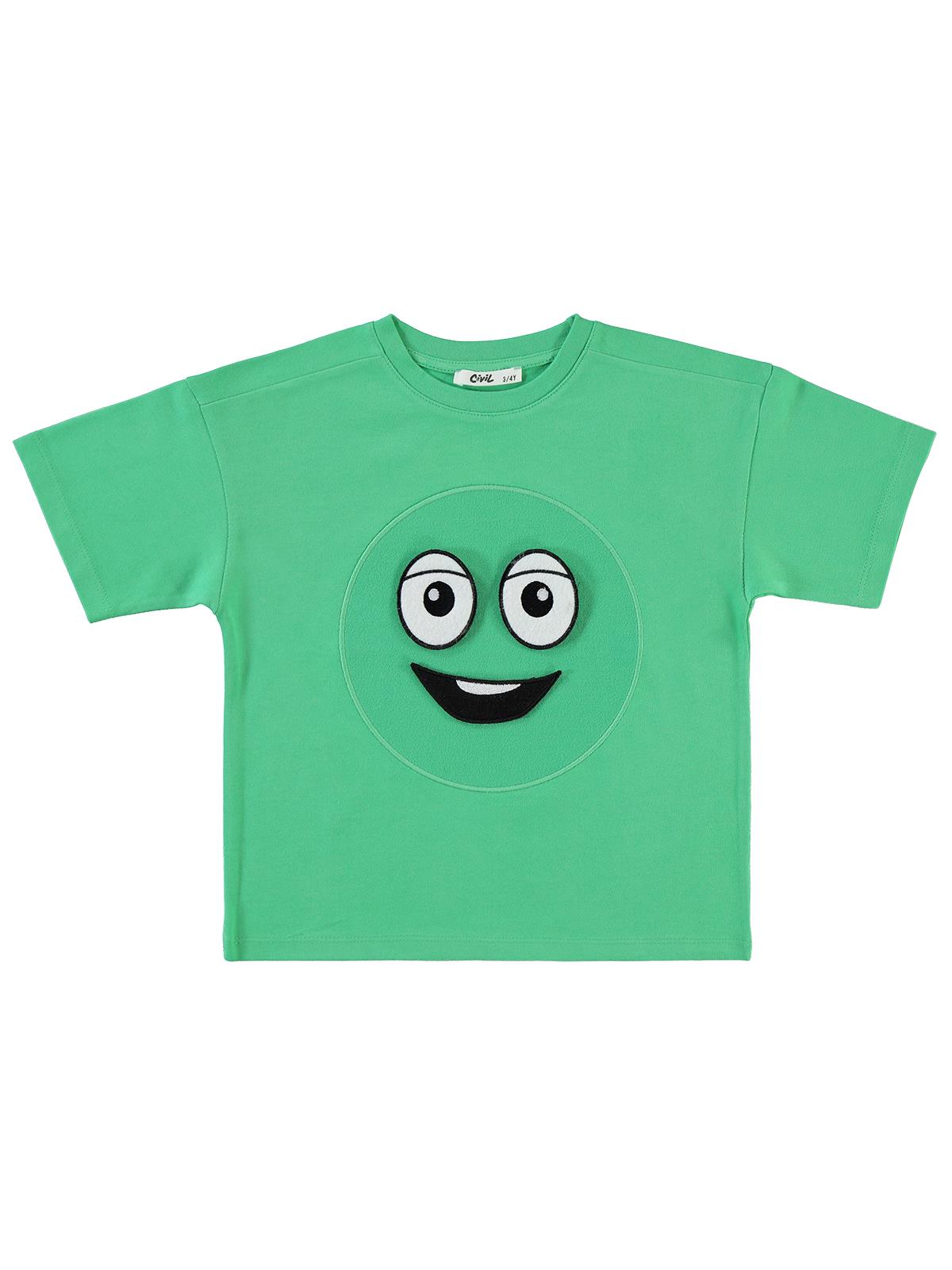 Civil Düz 3-9 Yaş Tişört - Yeşil