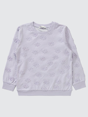 Civil Girls Çiçek Jakarlı 6-9 Yaş Pijama Takımı - Lila