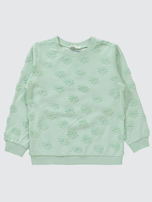 Civil Girls Çiçek Jakarlı 6-9 Yaş Pijama Takımı - Yeşil