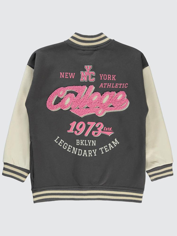 Civil Girls 3 İplik Kolej Hırka 6-9 Yaş Hırka - Gri