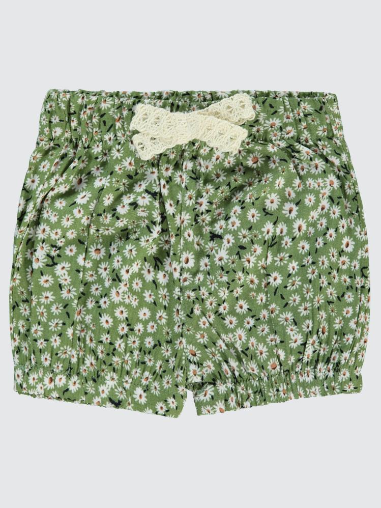 Civil Baby Çiçek Empirmeli 6-18 Ay Şort - Haki