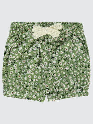 Civil Baby Çiçek Empirmeli 6-18 Ay Şort - Haki