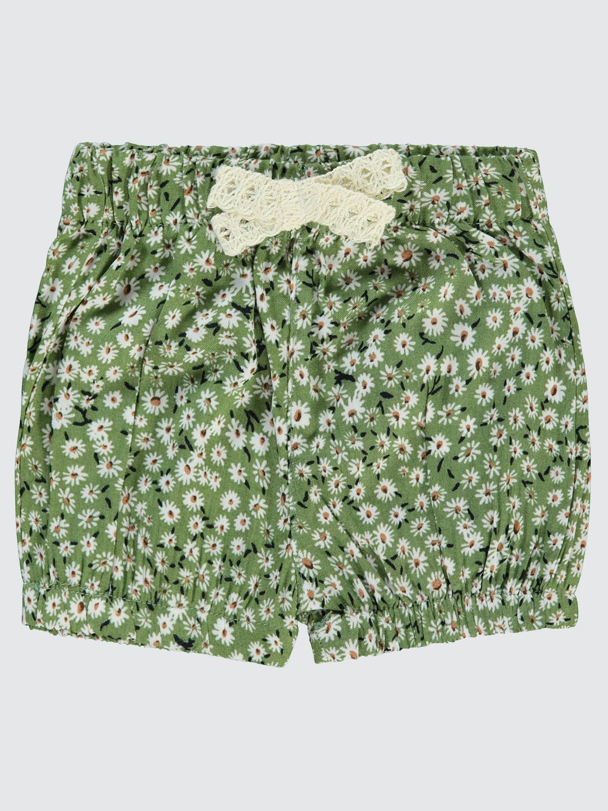 Civil Baby Çiçek Empirmeli 6-18 Ay Şort - Haki