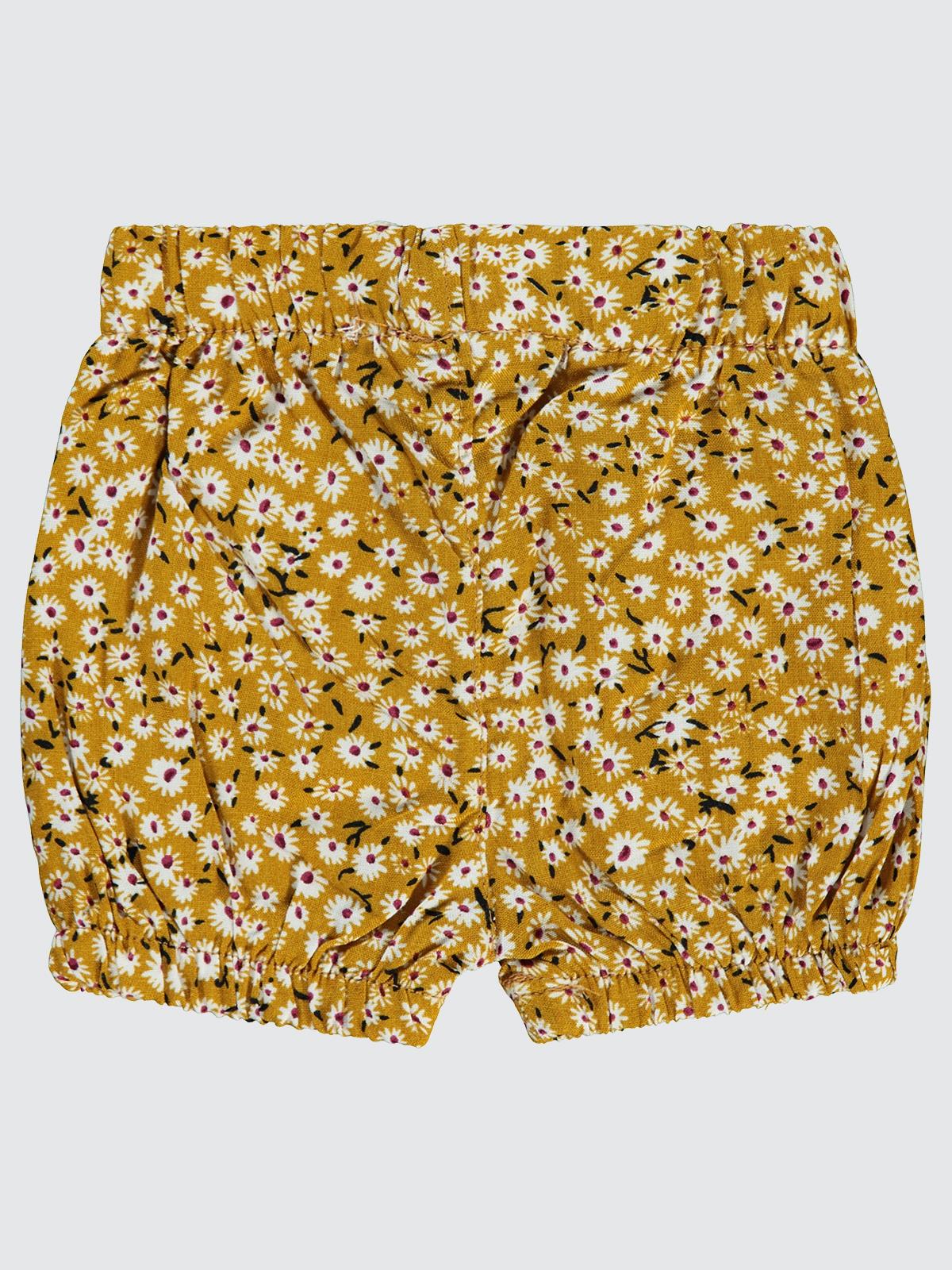 Civil Baby Çiçek Empirmeli 6-18 Ay Şort - Hardal