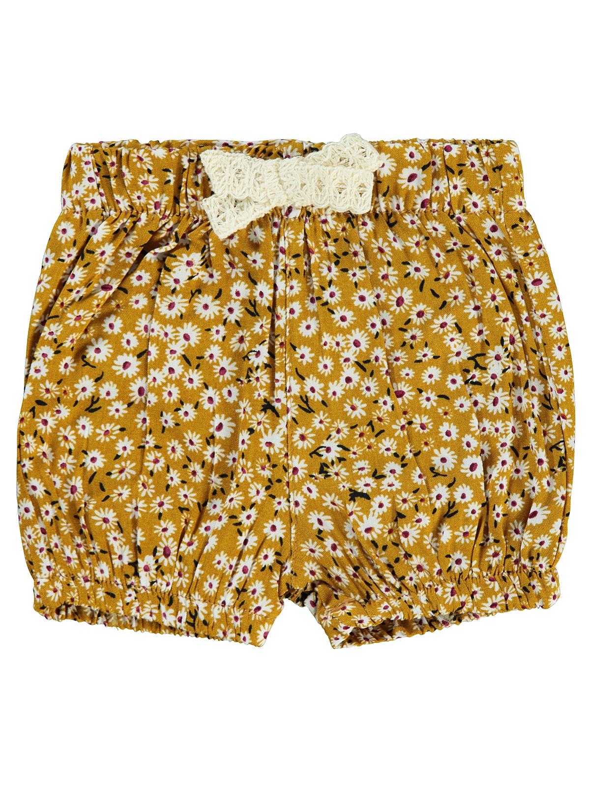 Civil Baby Çiçek Empirmeli 6-18 Ay Şort - Hardal
