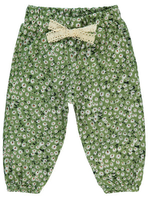 Civil Baby Çiçek Empirmeli 6-18 Ay Pantolon - Haki