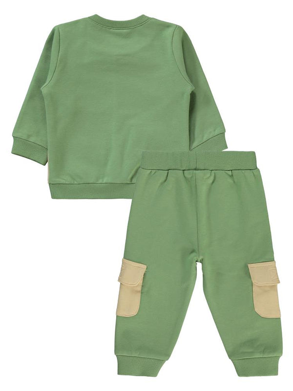 Civil Baby Yazı Baskılı 6-18 Ay Takım - Haki