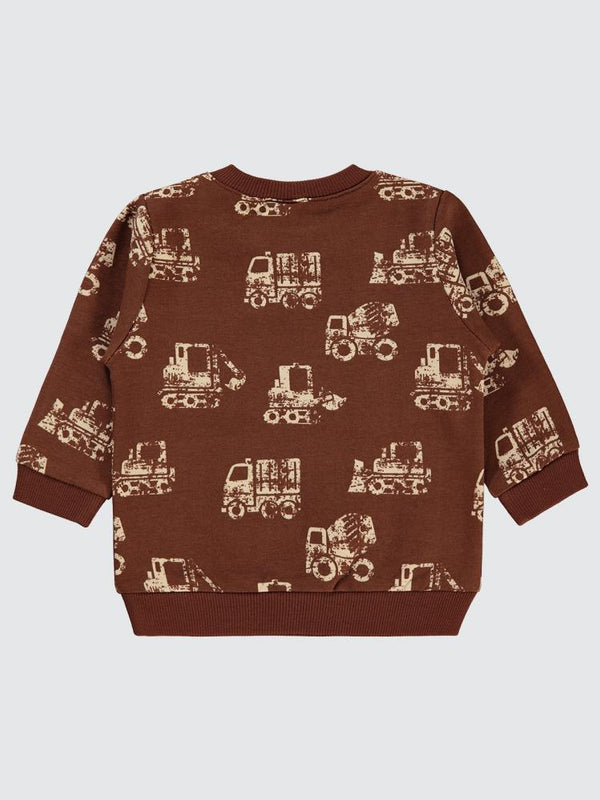 Civil Baby Taşıt Empirmeli 6-18 Ay Sweatshirt - Kahverengi