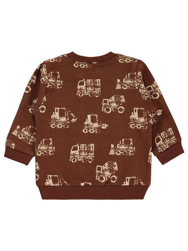 Civil Baby Taşıt Empirmeli 6-18 Ay Sweatshirt - Kahverengi