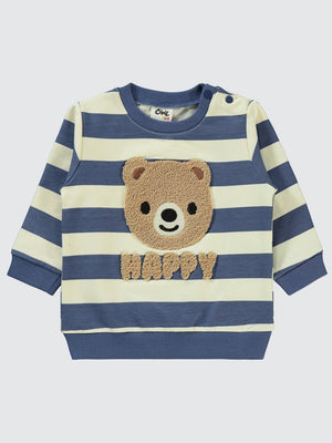Civil Baby Çizgili 6-18 Ay Sweatshirt - Mavi
