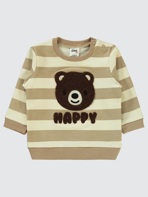 Civil Baby Çizgili 6-18 Ay Sweatshirt - Kahverengi