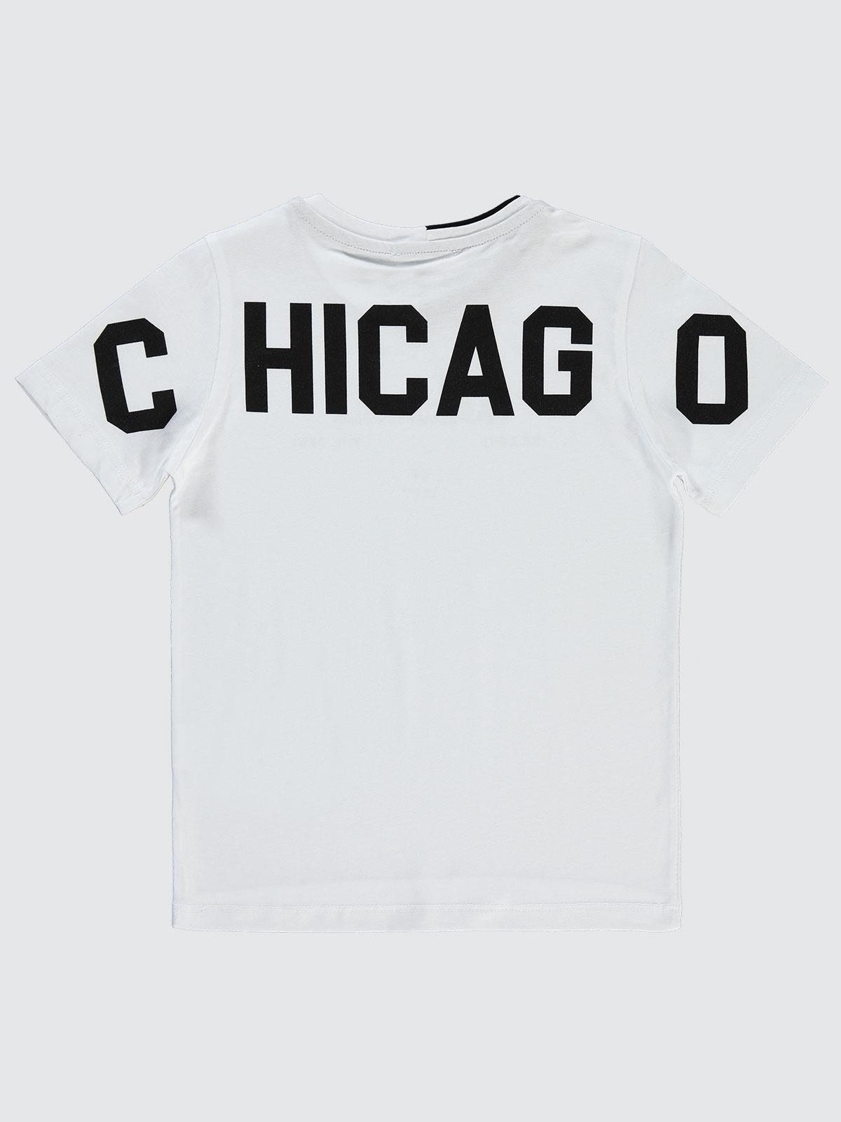 Civil Boys Chıcago Baskılı 6-9 Yaş Tişört - Beyaz