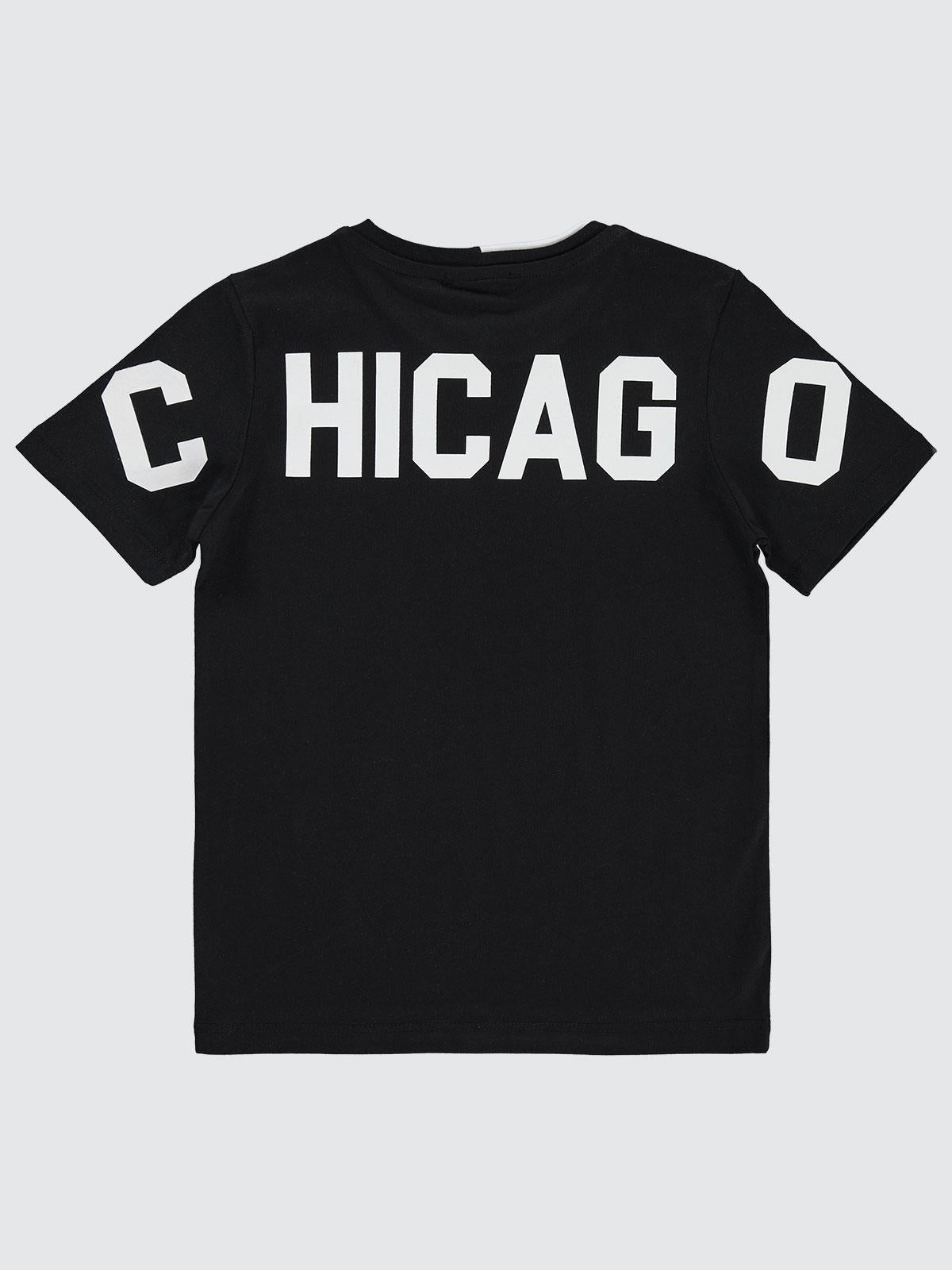 Civil Boys Chıcago Baskılı 6-9 Yaş Tişört - Siyah