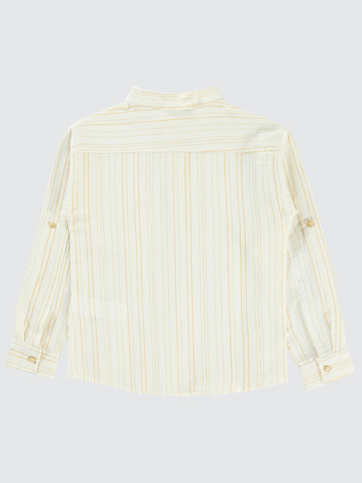 Civil Boys Çizgili Yarım Patlı 10-13 Yaş Gömlek - Hardal