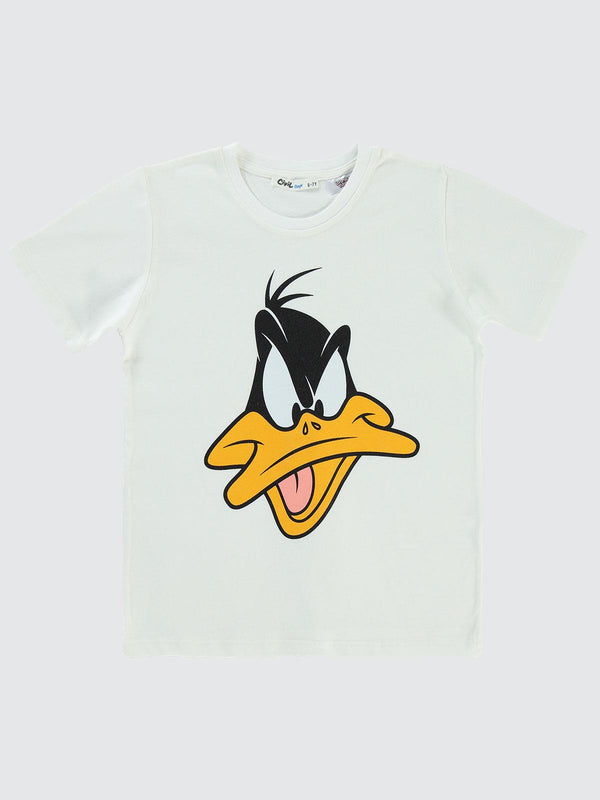 Looney Tunes Baskılı 10-13 Yaş Tişört - Ekru