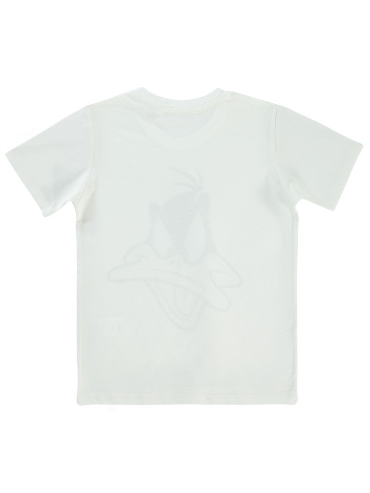 Duffy Duck Baskılı 10-13 Yaş Tişört - Ekru