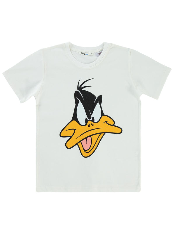 Looney Tunes Baskılı 10-13 Yaş Tişört - Ekru