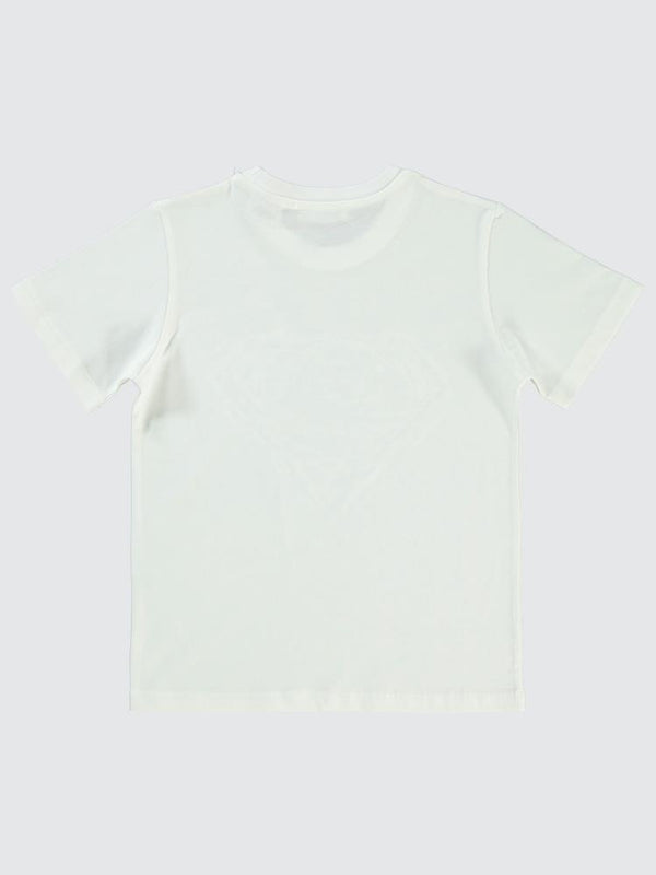 Superman Logo Baskılı 10-13 Yaş Tişört - Ekru