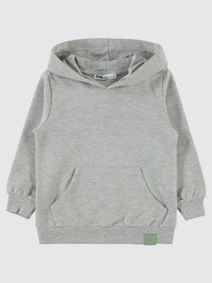 Civil Boys Qr Kod Etiketli Kapşonlu 2-5 Yaş Sweatshirt - Gri