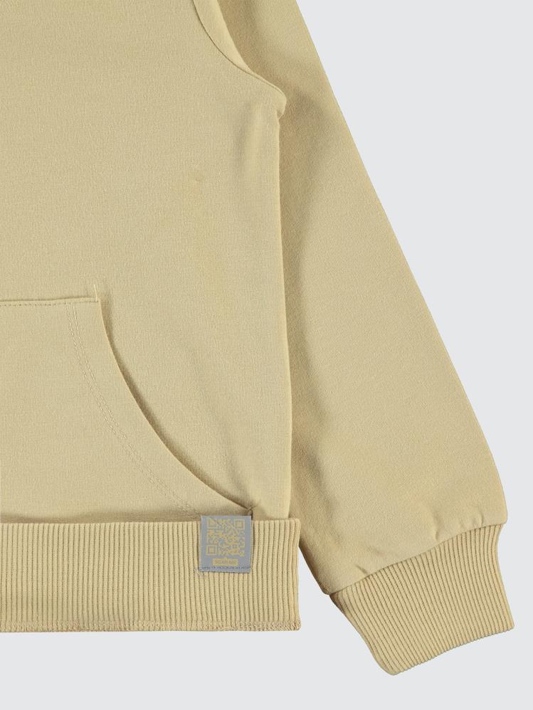 Civil Boys Qr Kod Etiketli Kapşonlu 10-13 Yaş Sweatshirt - Bej