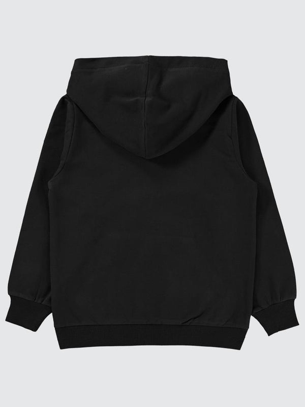 Civil Boys Qr Kod Etiketli Kapşonlu 6-9 Yaş Sweatshirt - Siyah