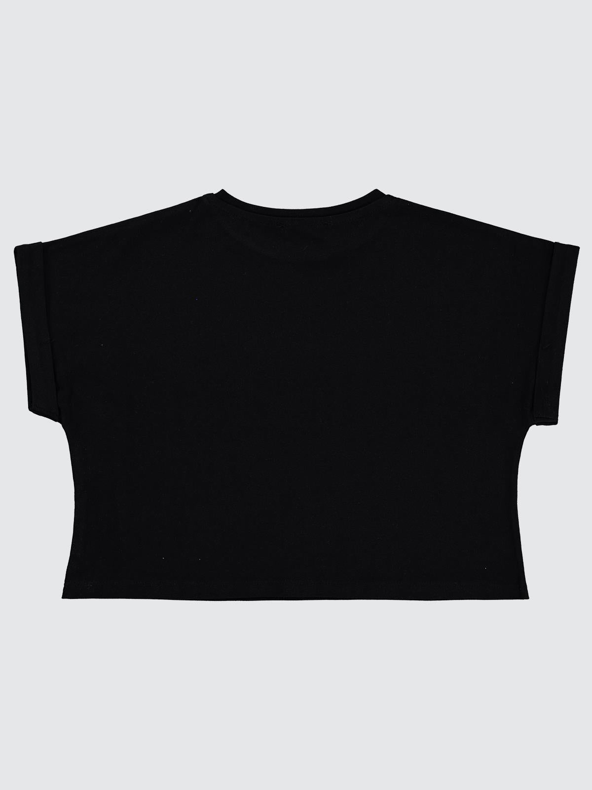 Civil Girls California Baskılı 6-9 Yaş Tişört - Siyah