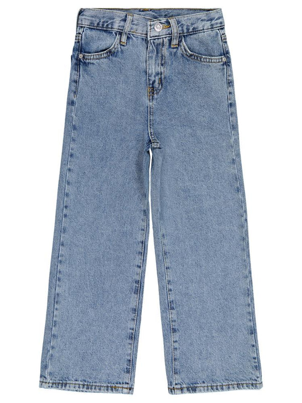 Civil Girls Kesik Paça 6-9 Yaş Pantolon - Mavi