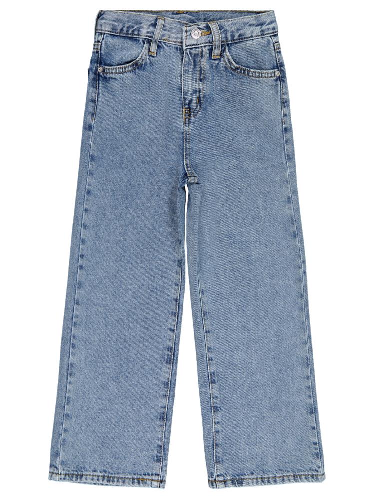 Civil Girls Kesik Paça 6-9 Yaş Pantolon - Mavi