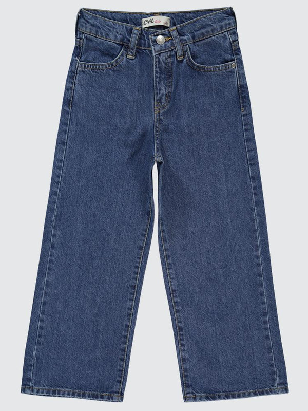 Civil Girls Kesik Paça 10-13 Yaş Pantolon - Mavi