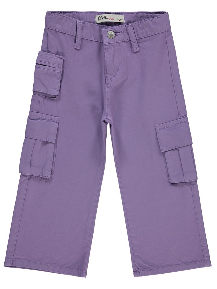 Civil Girls Üç Cepli Kargo 2-5 Yaş Pantolon - Lila
