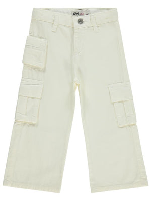 Civil Girls Üç Cepli Kargo 2-5 Yaş Pantolon - Beyaz